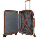 Travelite BALI Trolley M 4-Rollen Weiss/cognac