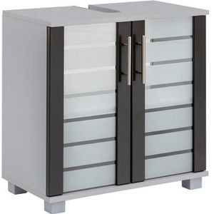 Schildmeyer Wastafelonderkast Niko, 113295, 59,8 x 32,6 x 62,4 cm, zilver-antraciet glanzend