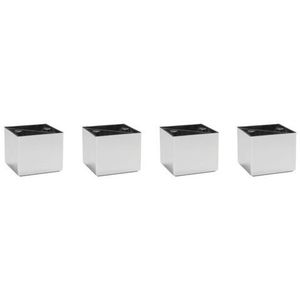 Schildmeyer 131597 Meubelpotenset, kunststof, 5 cm hoog, chroom, 4 stuks