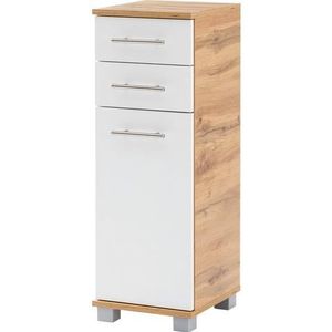 Schildmeyer Highboard Nitro, 144227, houtmateriaal, 30,3 x 32,6 x 88,6 cm, eiken landhuisdecoratie/wit mat