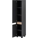 Schildmeyer Hoge kast Cosmo Hoogte 164,5 cm, badkamerkast, lijst in moderne wildeiken-look