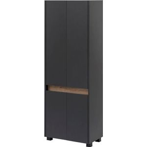 Schildmeyer Hoge kast Cosmo Breedte 57 cm, badkamerkast, lijst in moderne wildeiken-look