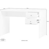 MÖBELPARTNER Jonte Schreibtisch kreideweiß rechteckig, Wangen-Gestell weiß 117,0 x 67,0 cm