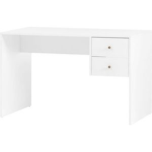 MÖBELPARTNER Jonte Schreibtisch kreideweiß rechteckig, Wangen-Gestell weiß 117,0 x 67,0 cm