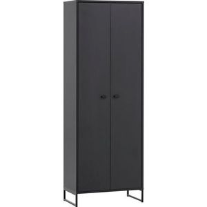 Schildmeyer Janne schoenenkast, houtmateriaal, mat zwart, 60,2 x 33 x 169,7 cm