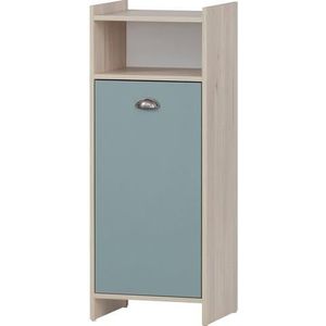 Schildmeyer Lindholm Highboard, houtmateriaal, zandeiken decoratie/duifblauw, 40,2 x 33 x 104 cm