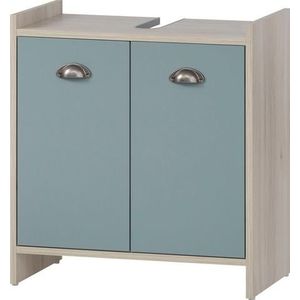 Schildmeyer Lindholm Wastafelonderkast, houtmateriaal, zandeiken decor/duifblauw, 56,9 x 33 x 62,4 cm