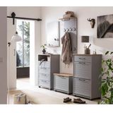 Schildmeyer Jelda Commode, houtmateriaal, platinagrijs/eiken landhuisdecoratie, 62,4 x 34,1 x 102 cm