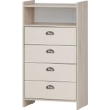 Schildmeyer Lindholm Highboard, houtmateriaal, zandeiken decor/crèmebeige, 60,1 x 33 x 104 cm