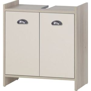 Schildmeyer Lindholm Wastafelonderkast, houtmateriaal, zandeiken decor/crèmebeige, 56,9 x 33 x 62,4 cm