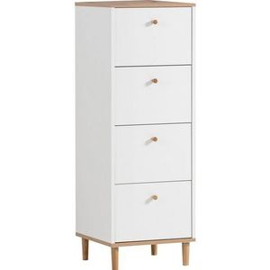 Schildmeyer Hilda commode, houtmateriaal, wit mat/artisaneiken decor, 40 x 40 x 116,7 cm