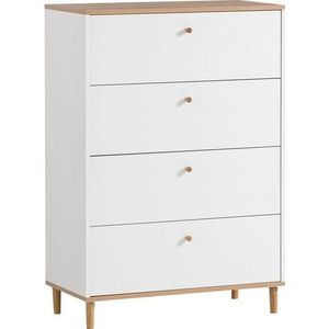 Schildmeyer Hilda Commode, hout, wit mat/kunsteiken decor, 80 x 40 x 116,7 cm