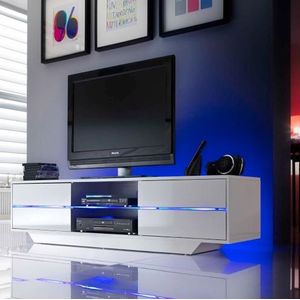 MCA furniture Lowboard Blues, mit LED Beleuchtung weiß hochglanz