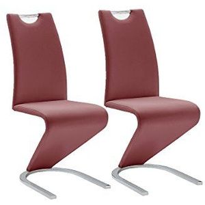 Robas Lund Eetkamerstoelen set van 2 schommelstoelen rood bordeaux, eetkamerstoel stoel Amado, 62,0 x 45,0 x 102,0 cm