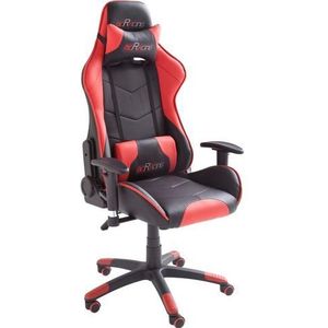 MC Racing Gamingstoel met 5 in hoogte verstelbare bureaustoelen tot 100 kg belastbaar, rood, zwart
