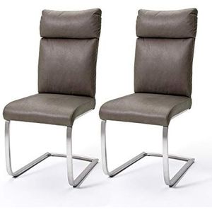 Robas Lund Eetkamerstoelen set van 2 bruin, schommelstoel eetkamerstoel max. 130 kg belastbaar, stoel Rabea, B/H/D: ca. 46 x 106 x 62 cm