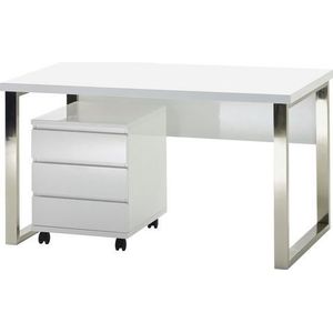 MCA furniture Bureau Sydney hoogglans-wit, breedte 140 cm