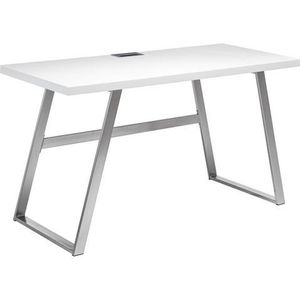 Robas Lund, 40128MW2, tafel, bureau, Andria, roestvrij staal/mat wit, 60 x 140 x 75 cm
