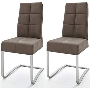 Robas Lund Salva 2 eetkamerstoelen met pocketvering, zandkleurig, 2 stuks