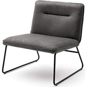 Robas Lund Fauteuil van 100% polyester, antraciet, 72 x 77 x 72 cm