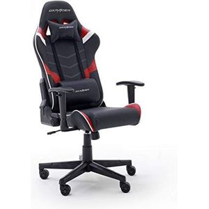 Robas Lund DX Racer P188 Gamingstoel, bureaustoel, met kantelfunctie, in hoogte verstelbare draaistoel, pc-stoel, ergonomische managersstoel