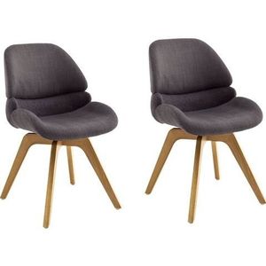 MCA furniture Eetkamerstoel Henderson 180° draaibaar met nivellering, met fijnpolige garnering, tot 120 kg (set, 2 stuks)