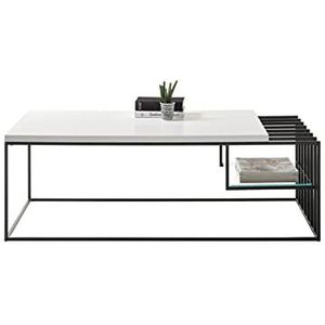 Robas Lund Salontafel, mat wit gelakt, zwart metalen frame, B x H x D 120 x 40 x 60 cm