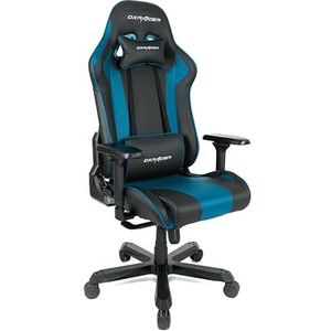 Robas Lund DX Racer K99 Gamingstoel, bureaustoel met kantelfunctie, in hoogte verstelbare draaistoel, E-Sport, verstelbare armleuningen, 4D, zwart-blauw, PU