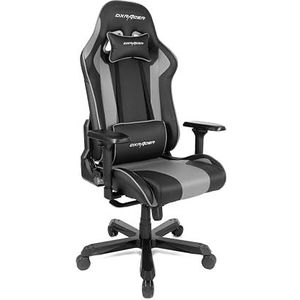 Robas Lund DX Racer K99 Gamingstoel, bureaustoel met kantelfunctie, in hoogte verstelbare draaistoel, E-Sport, verstelbare armleuningen, 4D, zwart-grijs, PU