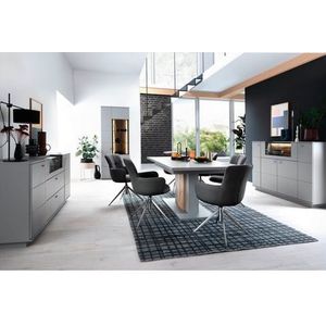 MCA furniture Eetkamerstoel Mecana set van 2 materialenmix, stoel 360�° draaibaar met nivellering, tot 120 kg (set, 2 stuks)