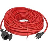 Extra soepele verlengkabel voor tuingereedschap - geaard - rood - 50M