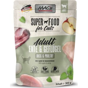 6x 300g MAC's Cat Pouch Eend & Gevogelte natvoer voor katten