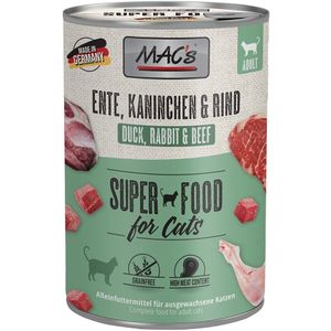 MAC´s Cat 6 x 400 g - Ente, Kaninchen, Rind