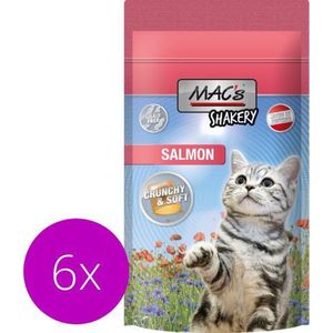 Mac’s Shakery Kattensnoepjes - kattensnacks - Zalm - Graanvrij - Gebits Reinigend - 6 x 60g
