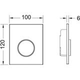 TECEloop urinoir bedieningsplaat (spoelhoeveelheid verstelbaar, afmetingen 100 x 120 x 6 mm) kunststof wit, 9242600