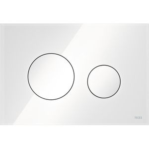 Bedieningsplaat tece loop met duospoeltechniek glas wit met glanzend witte toetsen