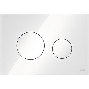 Tece Loop Bedieningsplaat Glas Wit Toetsen Wit - Glas - Toiletten - Bedieningspanelen - 4027255017122