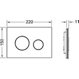 Tece Loop bedieningsplaat glas zwart toetsen glanzend chroom