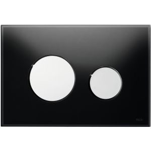 Bedieningsplaat tece loop met duospoeltechniek glas zwart met glanzend chromen toetsen