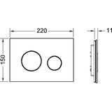 Betätigungsplatte Glas loop für WC-Zweimengentechnik, Glas schwarz, Tasten gold 9240658 - Tece