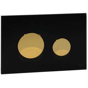 Bedieningsplaat TECE Loop Met Duospoeltechniek Glas Zwart Met Gouden Toetsen