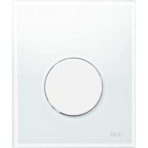 Urinoir bedieningsplaat tece loop glas wit 10,4x12,4 cm (met witte toets)