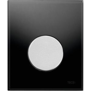 Teceloop Urinoir-Bedieningsplaat Incl. Cartouche Glas Zwart, Toets Mat Chroom