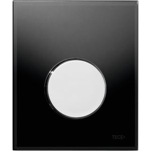 Teceloop Urinoir-Bedieningsplaat Incl. Cartouche Glas Zwart, Toets Glanzend Chroom