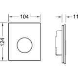 Urinoir bedieningsplaat tece loop glas zwart 10,4x12,4 cm