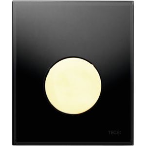 Urinoir bedieningsplaat tece loop glas zwart 10,4x12,4 cm (met gouden toets)