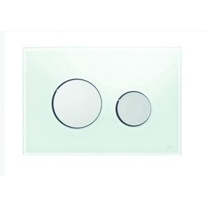 Bedieningsplaat tece loop met duospoeltechniek glas wit met glanzend chromen toetsen