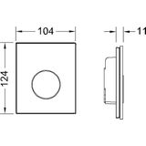 Urinoir bedieningsplaat tece loop glas wit 10,4x12,4 cm