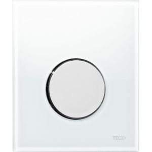 Urinoir Bedieningsplaat TECE Loop Glas Wit 10,4x12,4 cm (met glanzend chromen toets)