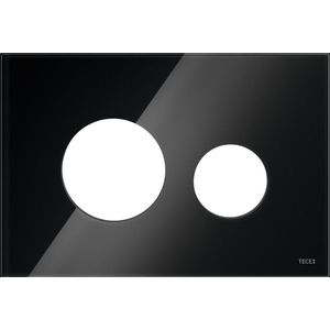 Tece Loop Voorkant Bedieningsplaat - Zwart Glas - Glas - Toiletten - Bedieningspanelen - 4027255021679